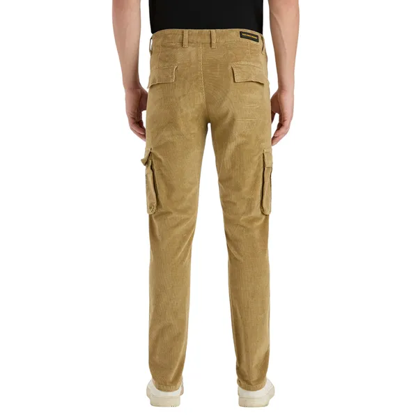 Khaki_Casual_Corduroy_Cargo_Pants_For_Men
