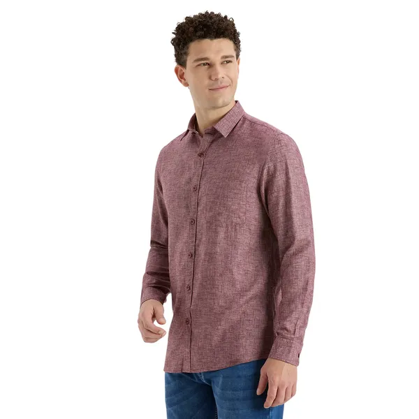 Pastel_Maroon_Casual_Full_Sleeves_Cotton_Shirt_For_Men