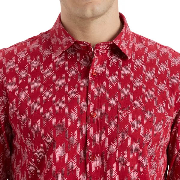 Red_Casual_Full_Sleeves_Cotton_Shirt_For_Men