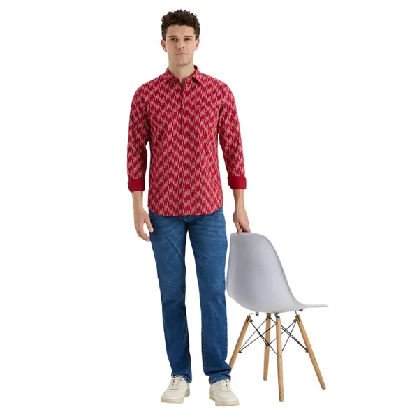 Red_Casual_Full_Sleeves_Cotton_Shirt_For_Men