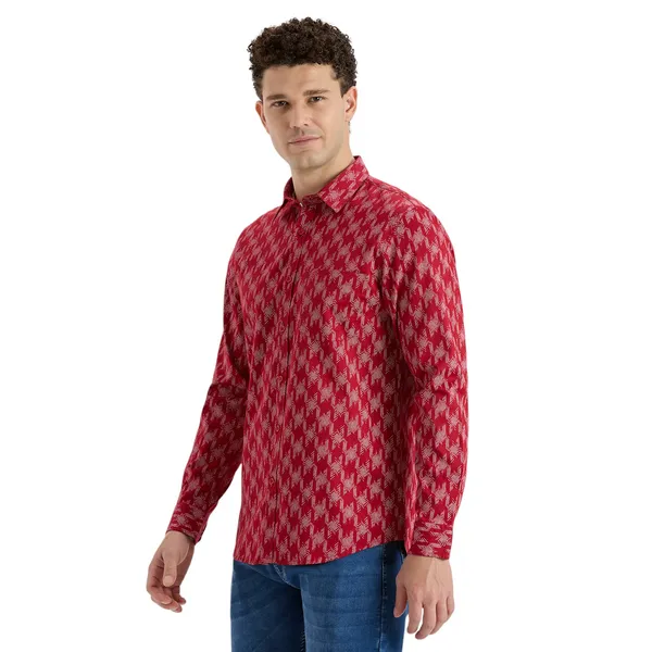 Red_Casual_Full_Sleeves_Cotton_Shirt_For_Men
