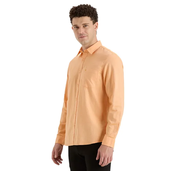Orange_Casual_Full_Sleeves_Cotton_Shirt_For_Men