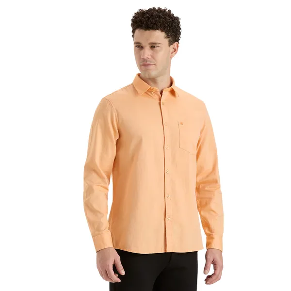 Orange_Casual_Full_Sleeves_Cotton_Shirt_For_Men