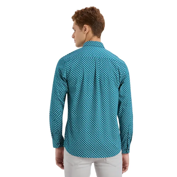 Teal_Casual_Full_Sleeves_Cotton_Shirt_For_Men