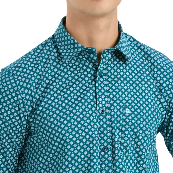 Teal_Casual_Full_Sleeves_Cotton_Shirt_For_Men