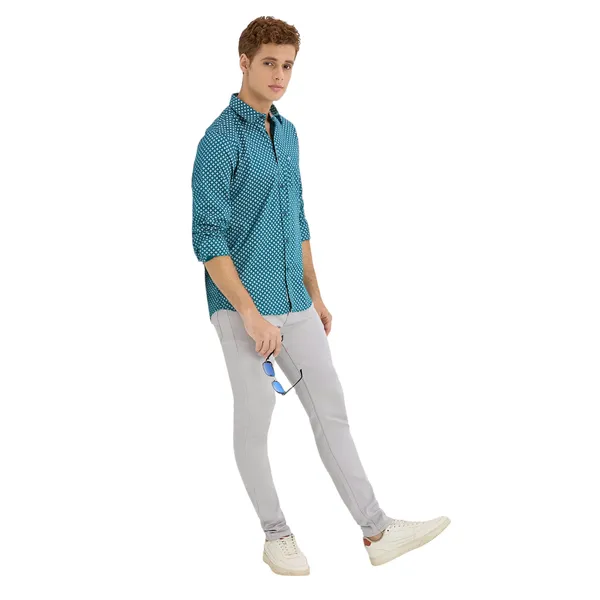 Teal_Casual_Full_Sleeves_Cotton_Shirt_For_Men