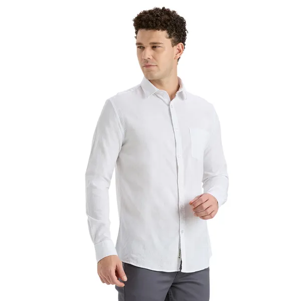 White_Casual_Full_Sleeves_Cotton_Shirt_For_Men
