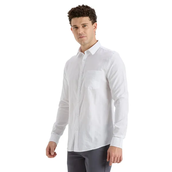 White_Casual_Full_Sleeves_Cotton_Shirt_For_Men