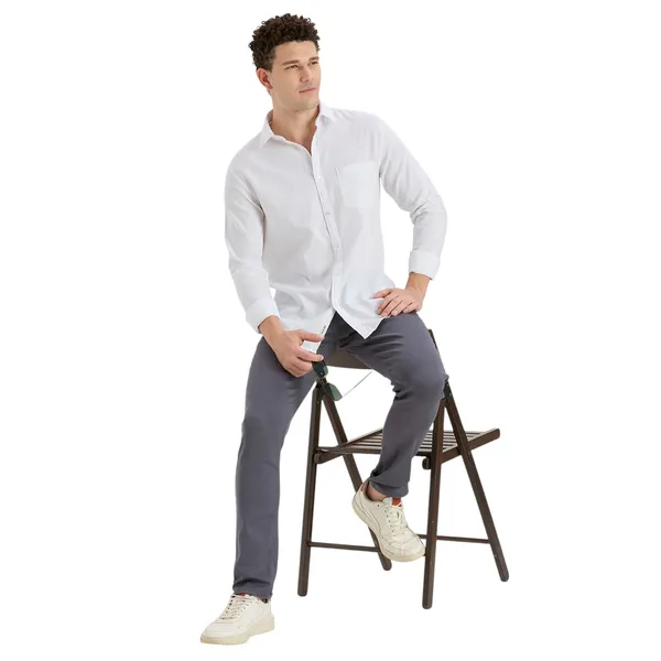 White_Casual_Full_Sleeves_Cotton_Shirt_For_Men