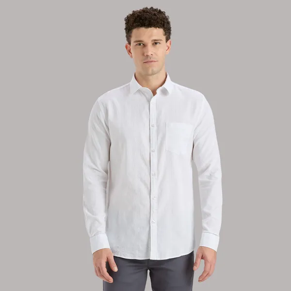 White_Casual_Full_Sleeves_Cotton_Shirt_For_Men