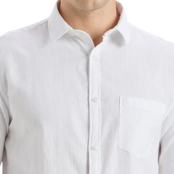 White_Casual_Full_Sleeves_Cotton_Shirt_For_Men