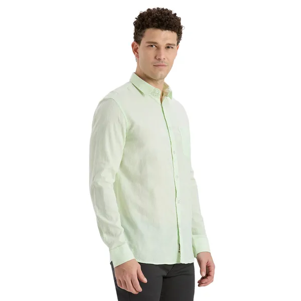 Light_Green_Casual_Full_Sleeves_Cotton_Shirt_For_Men