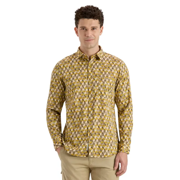 Yellow_Casual_Full_Sleeves_Cotton_Shirt_For_Men