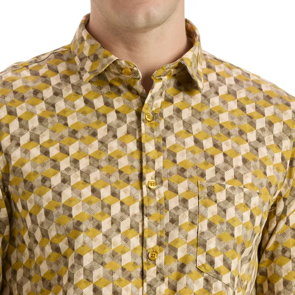 Yellow_Casual_Full_Sleeves_Cotton_Shirt_For_Men
