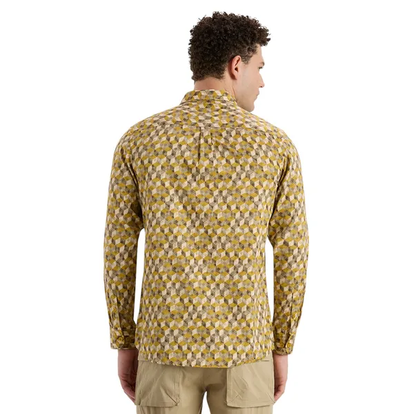 Yellow_Casual_Full_Sleeves_Cotton_Shirt_For_Men