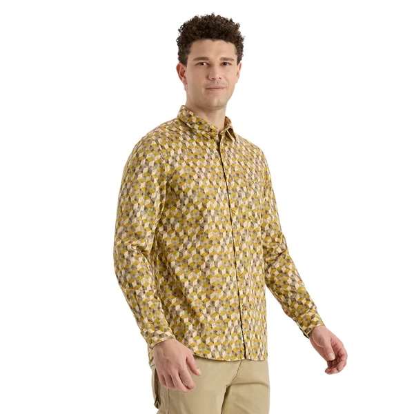 Yellow_Casual_Full_Sleeves_Cotton_Shirt_For_Men