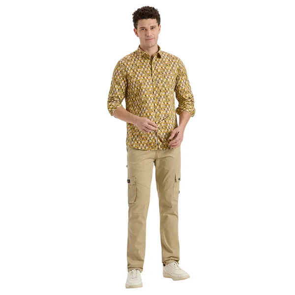 Yellow_Casual_Full_Sleeves_Cotton_Shirt_For_Men
