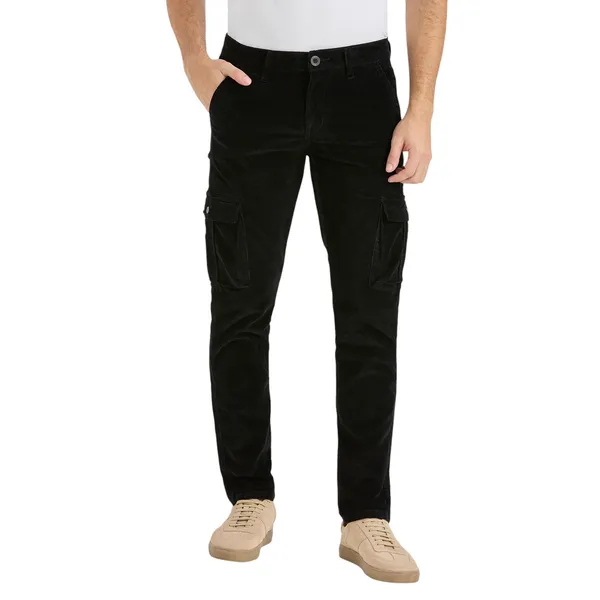 Black_Casual_Corduroy_Cargo_Pants_For_Men