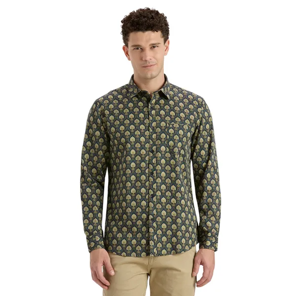 Olive_Casual_Full_Sleeves_Cotton_Shirt_For_Men