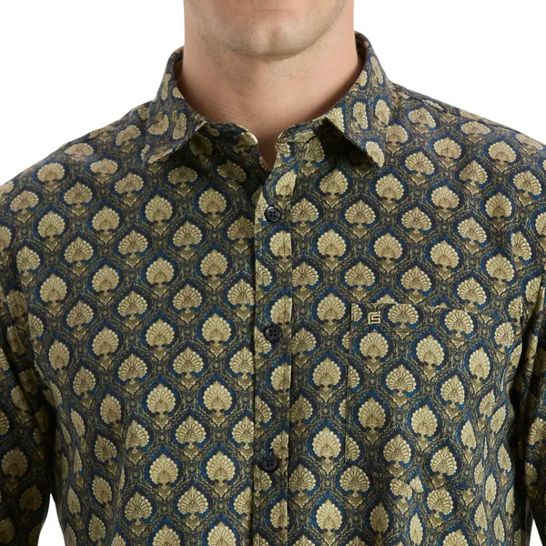 Olive_Casual_Full_Sleeves_Cotton_Shirt_For_Men