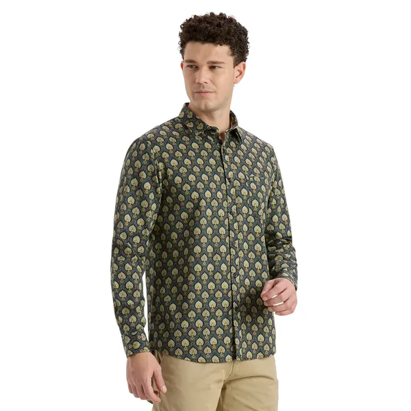 Olive_Casual_Full_Sleeves_Cotton_Shirt_For_Men