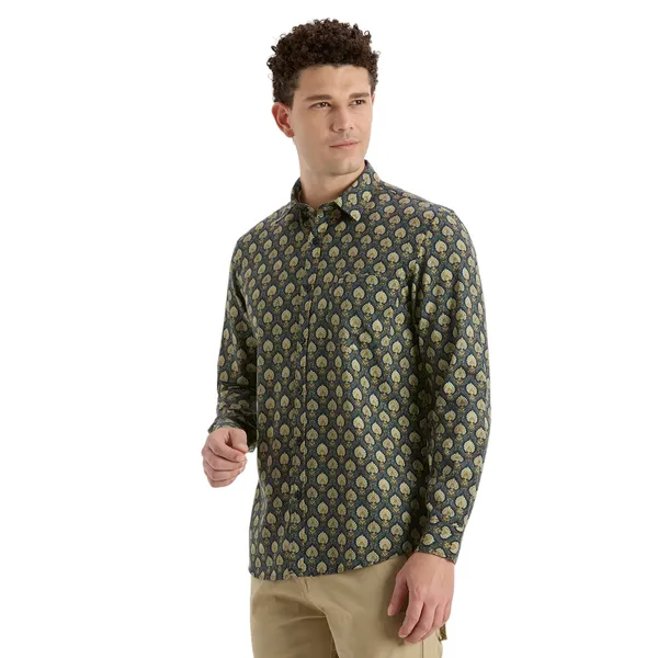 Olive_Casual_Full_Sleeves_Cotton_Shirt_For_Men