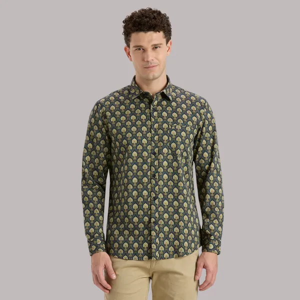 Olive_Casual_Full_Sleeves_Cotton_Shirt_For_Men