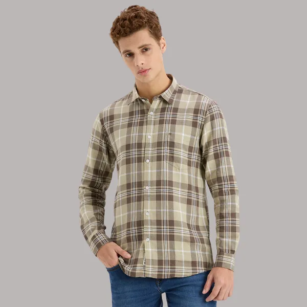 Khaki_Casual_Full_Sleeves_Cotton_Shirt_For_Men