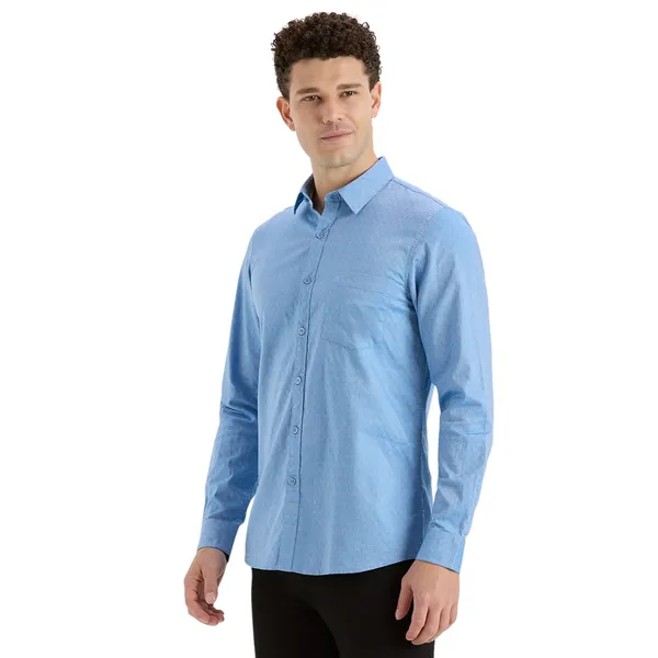 Dell_Blue_Casual_Full_Sleeves_Cotton_Shirt_For_Men