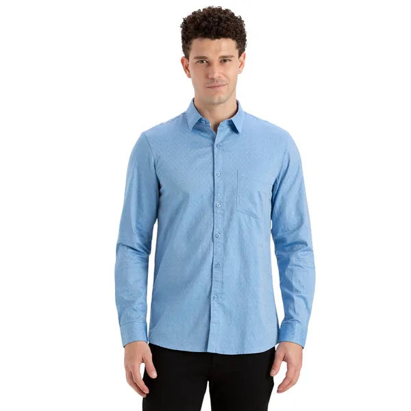 Dell_Blue_Casual_Full_Sleeves_Cotton_Shirt_For_Men