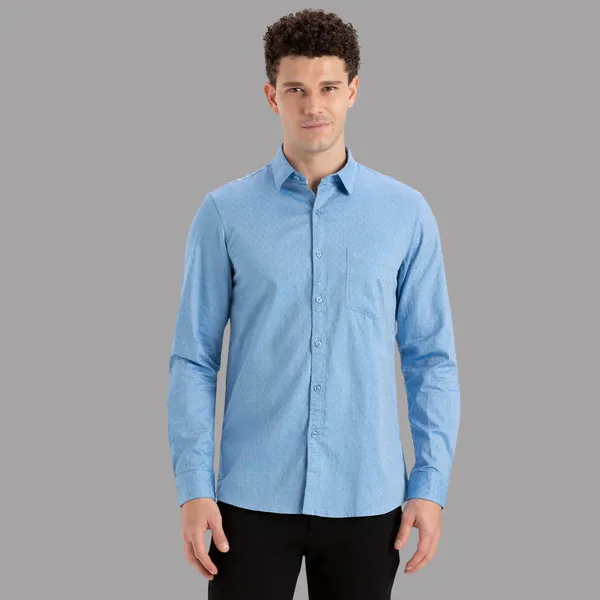 Dell_Blue_Casual_Full_Sleeves_Cotton_Shirt_For_Men