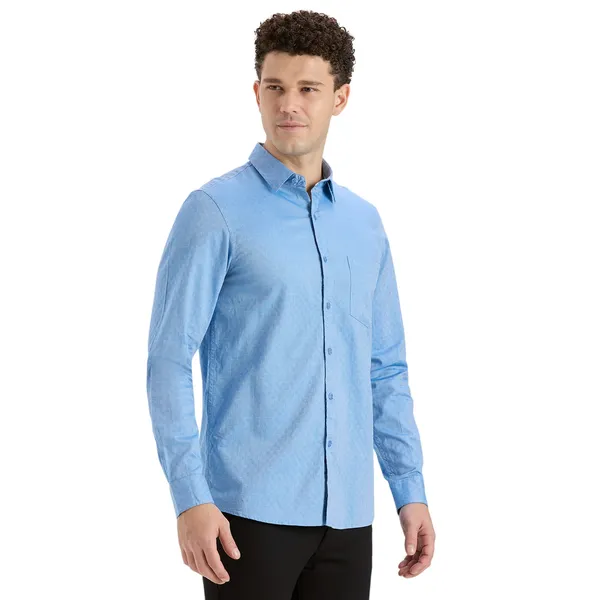Dell_Blue_Casual_Full_Sleeves_Cotton_Shirt_For_Men