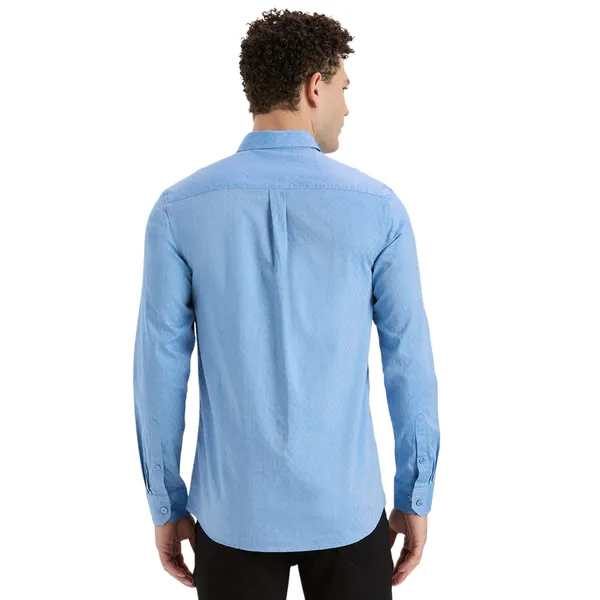 Dell_Blue_Casual_Full_Sleeves_Cotton_Shirt_For_Men