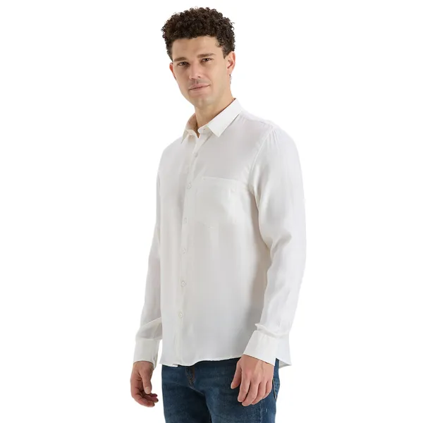 Ecru_Casual_Full_Sleeves_Cotton_Shirt_For_Men