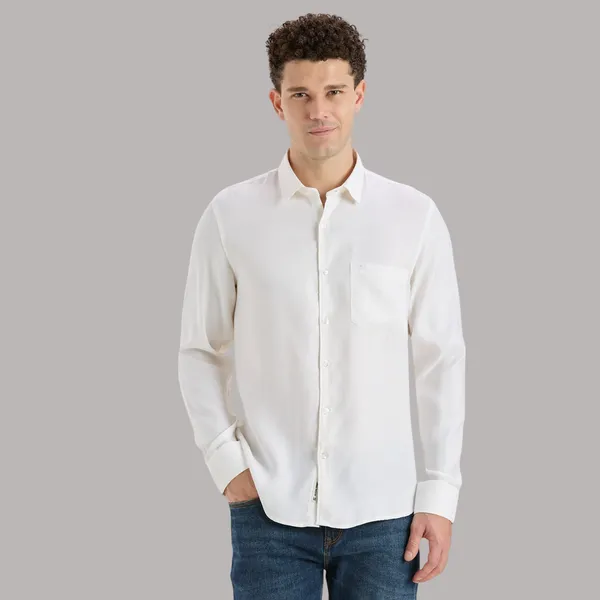 Ecru_Casual_Full_Sleeves_Cotton_Shirt_For_Men