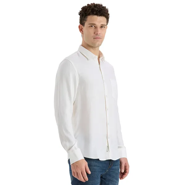 Ecru_Casual_Full_Sleeves_Cotton_Shirt_For_Men