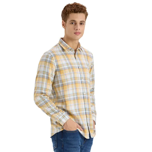 Yellow_Casual_Full_Sleeves_Cotton_Shirt_For_Men