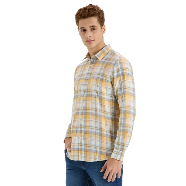 Yellow_Casual_Full_Sleeves_Cotton_Shirt_For_Men