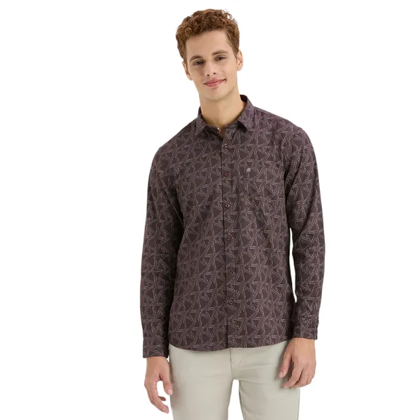 Dark_Coffee_Casual_Full_Sleeves_Cotton_Shirt_For_Men