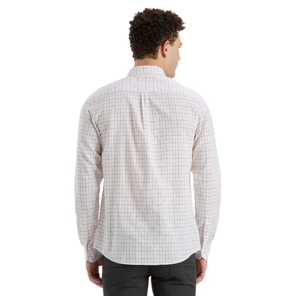White_&_Maroon_Casual_Full_Sleeves_Cotton_Shirt_For_Men