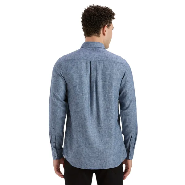 Blue_&_Grey_Casual_Full_Sleeves_Cotton_Shirt_For_Men