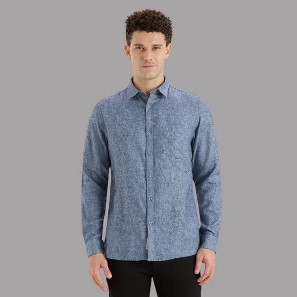 Blue_&_Grey_Casual_Full_Sleeves_Cotton_Shirt_For_Men
