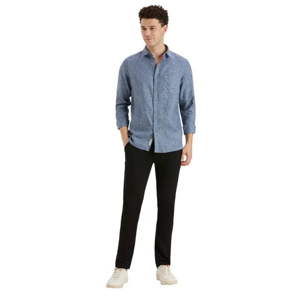 Blue_&_Grey_Casual_Full_Sleeves_Cotton_Shirt_For_Men