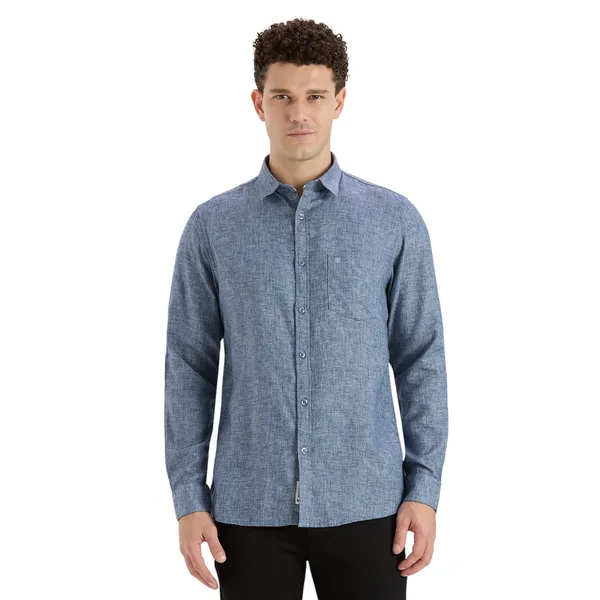 Blue_&_Grey_Casual_Full_Sleeves_Cotton_Shirt_For_Men
