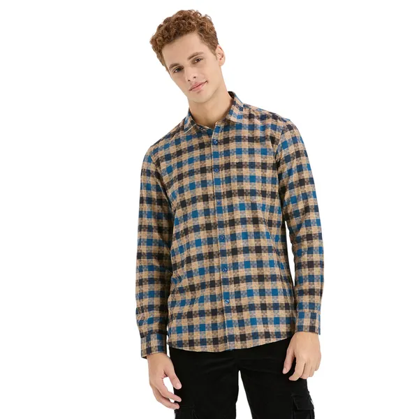 Teal_Casual_Full_Sleeves_Cotton_Shirt_For_Men