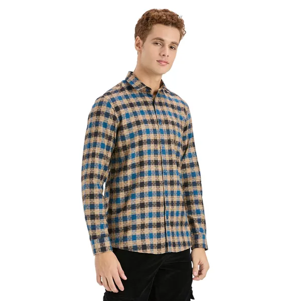 Teal_Casual_Full_Sleeves_Cotton_Shirt_For_Men