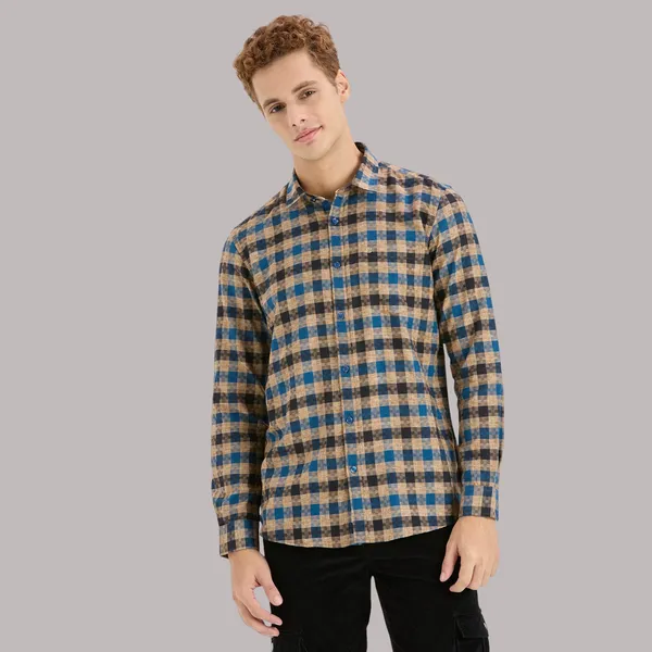 Teal_Casual_Full_Sleeves_Cotton_Shirt_For_Men