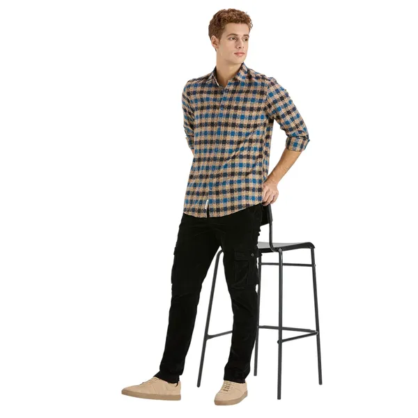 Teal_Casual_Full_Sleeves_Cotton_Shirt_For_Men