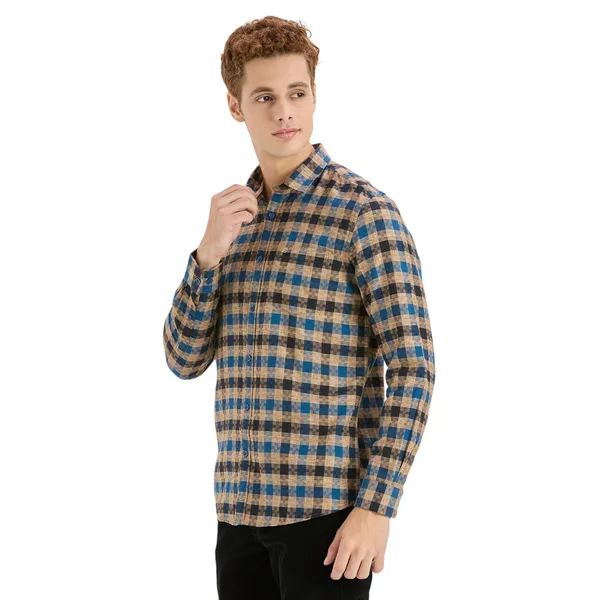 Teal_Casual_Full_Sleeves_Cotton_Shirt_For_Men