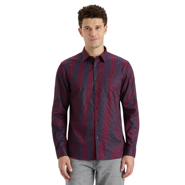 Burgundy_Casual_Full_Sleeves_Cotton_Shirt_For_Men